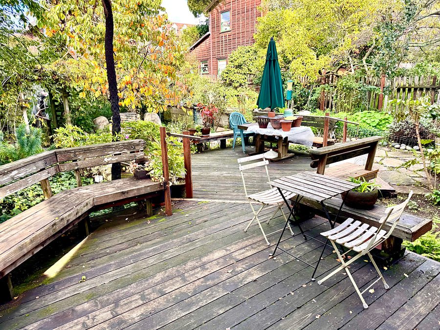 Shared deck and garden