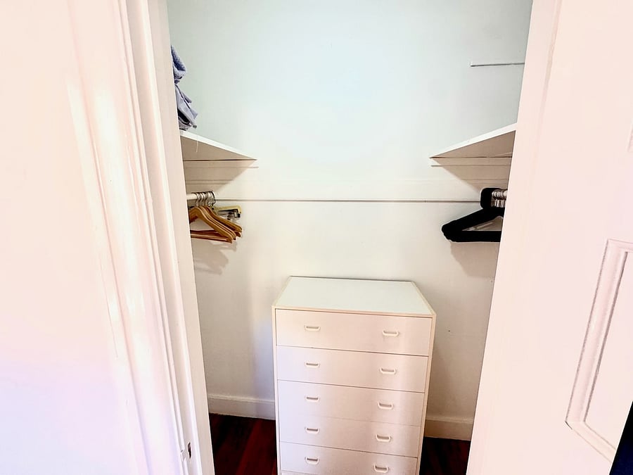 Closet of rental bedroom