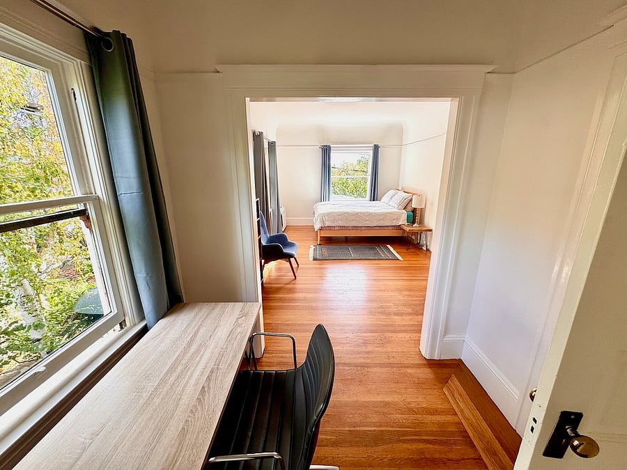 Office area of rental bedroom