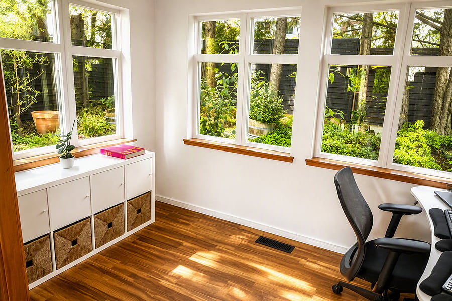 Study area off living room