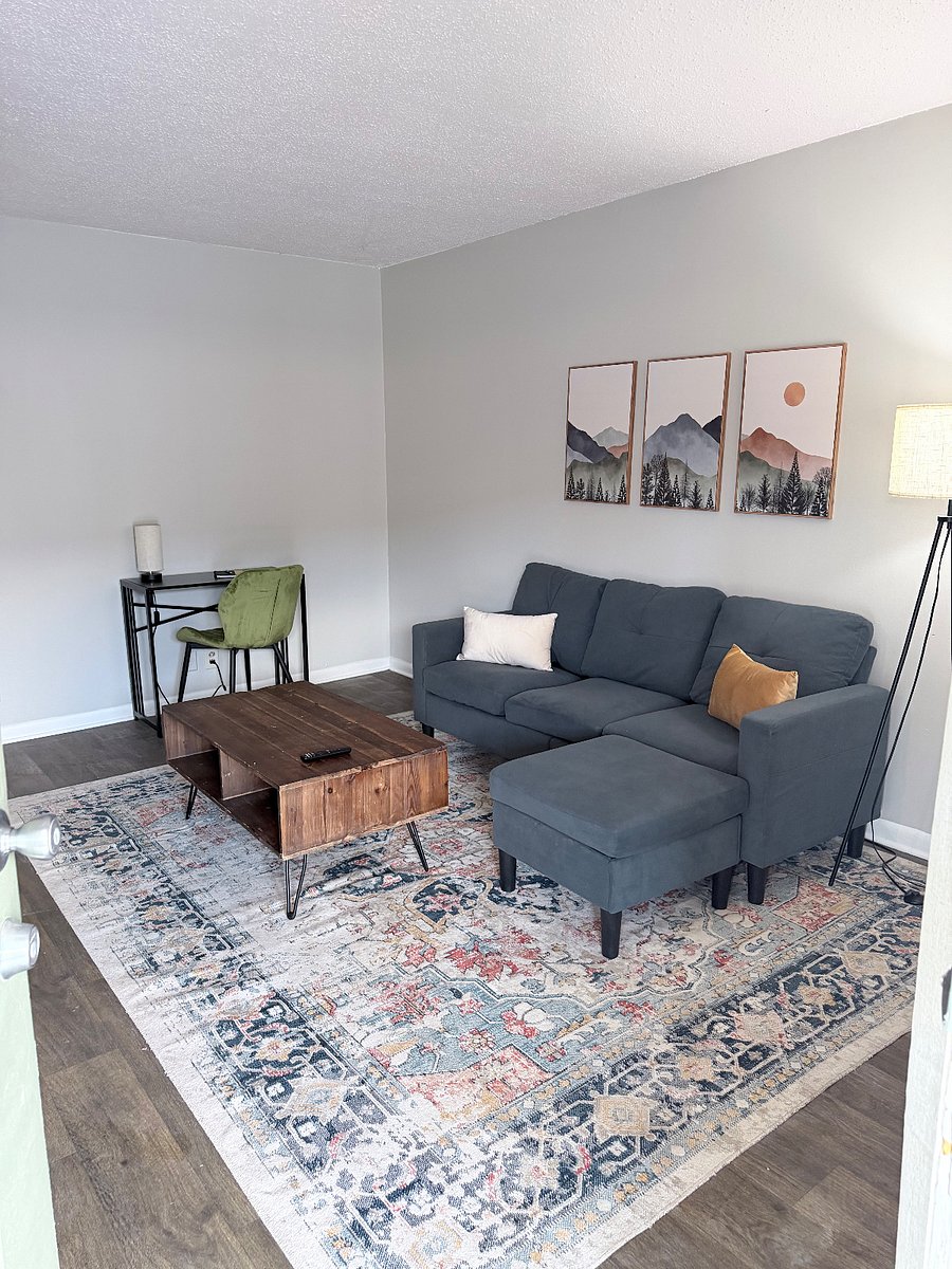 A comfortable place to relax after work with a dedicated desk for working from home