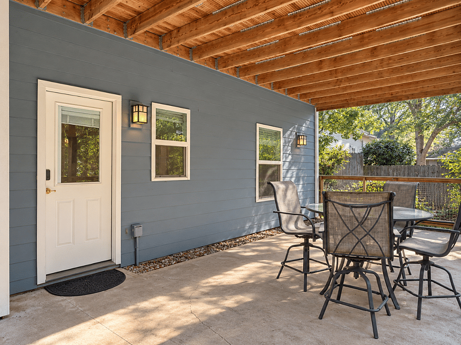 Front entrance with keypad