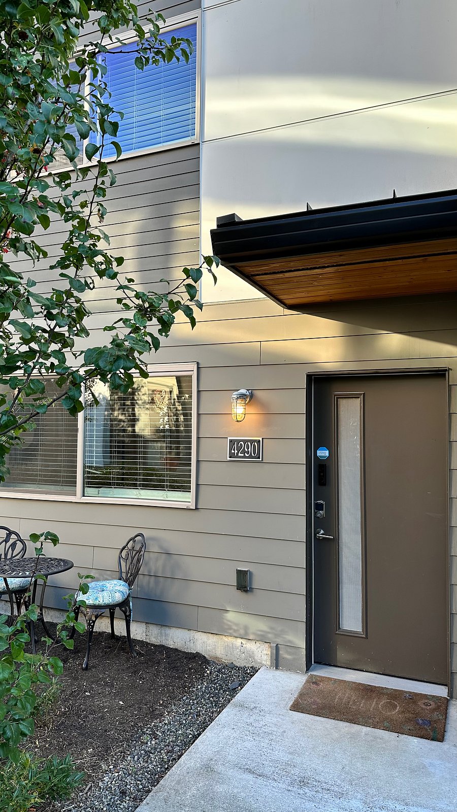 Front door and patio