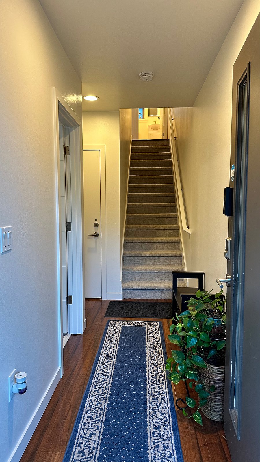 Entryway with downstairs bedroom