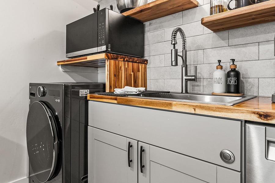 Combined Washer/Dryer in Unit for Ultimate Convenience - Start and Finish Laundry While Away