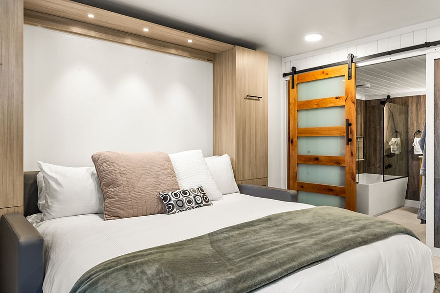 King sized Murphy Bed and Connected Bathroom