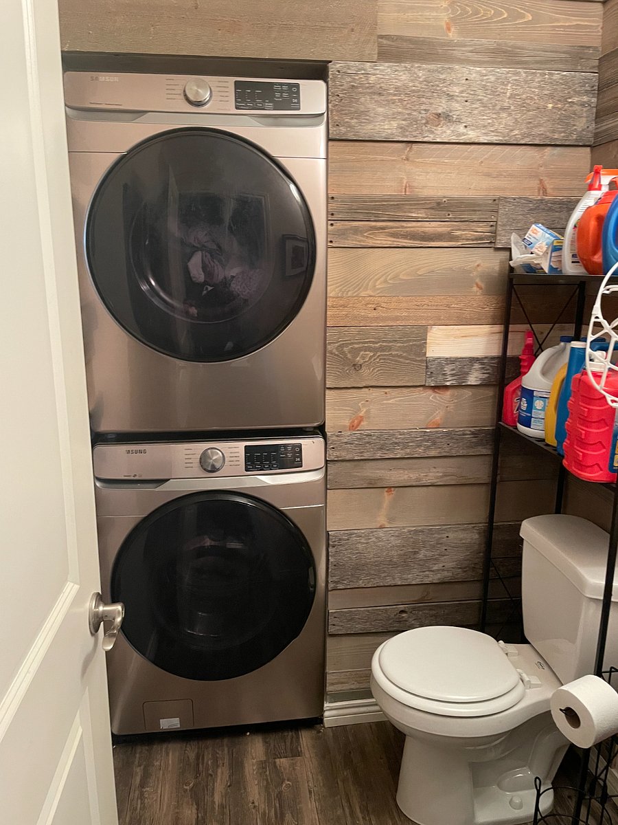 Washer/Dryer/Ironing board in ground floor 1/2 bath