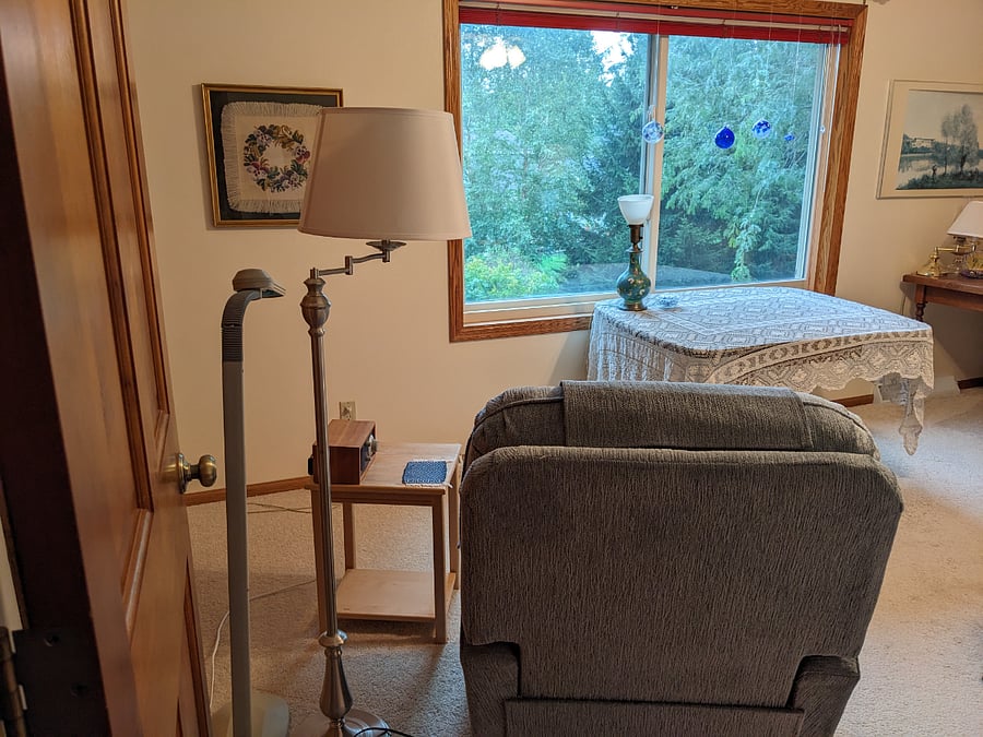 Sitting Room. Overlooks flower gardens.