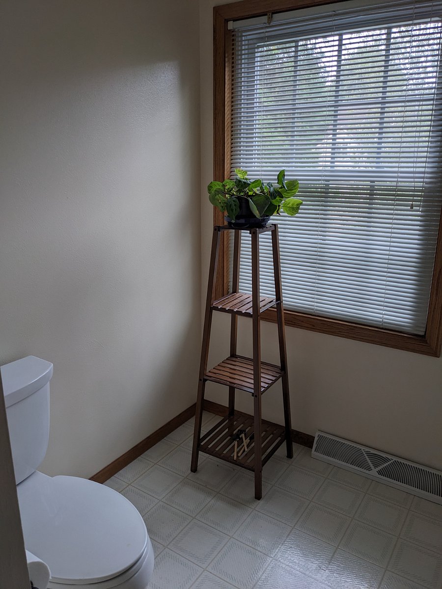 Private bath with Venetian blinds