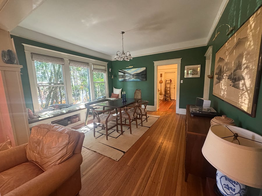 View of the dining room from the living room. 
