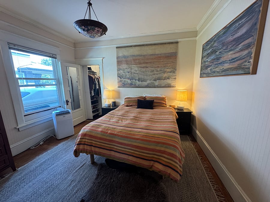 Bedroom 1, with walk-in closet. 