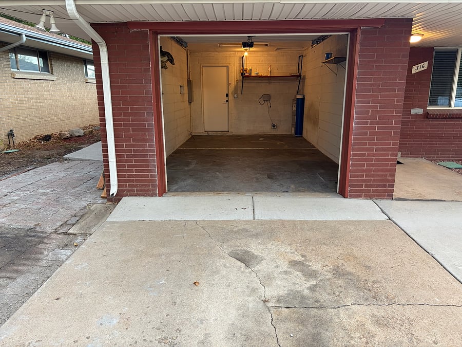 Attached 1-car garage to keep your car warm for those snowy Colorado days. Smart garage door opener allows you to share access as needed. Shelves provide additional storage.