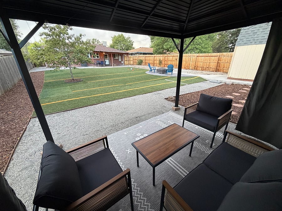 Comfortable seating under the gazebo gives you space to relax, unwind, and enjoy the outdoors.