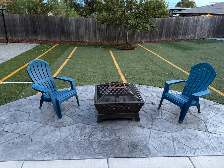 Relax by the fire pit or enjoy peaches from your Colorado peach tree when in season.