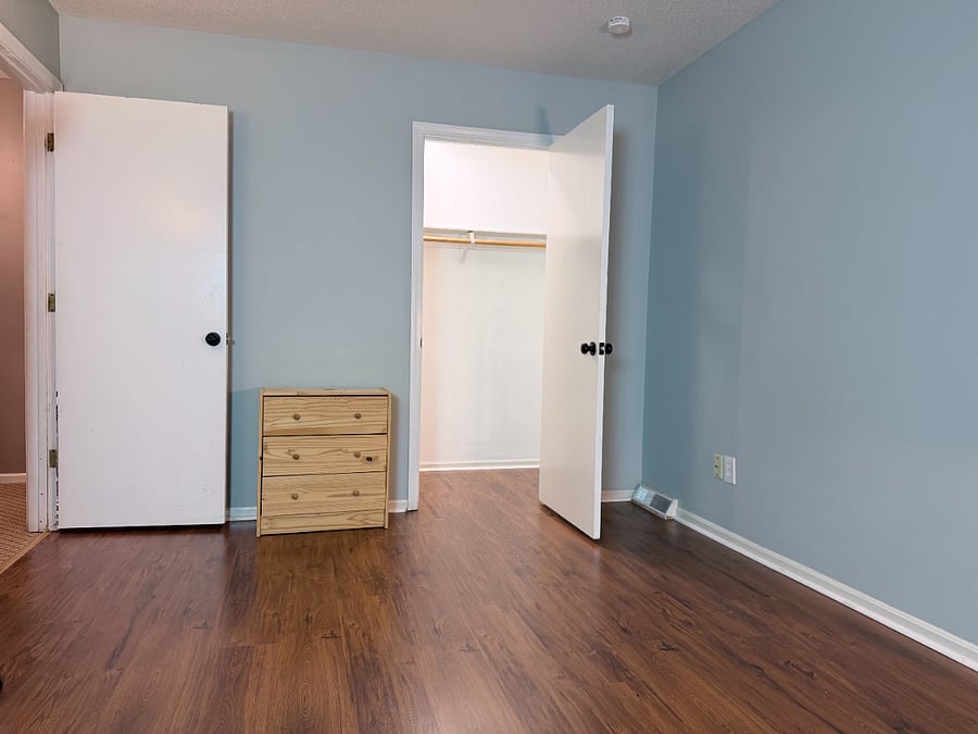 Spacious walk-in closet in the second bedroom.