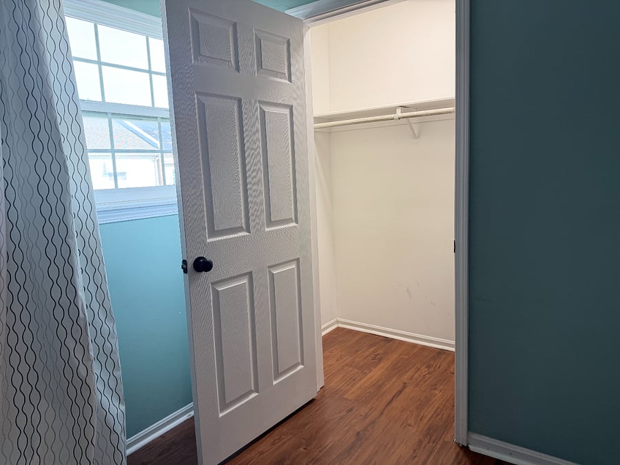Two walk-in closets in the primary bedroom.