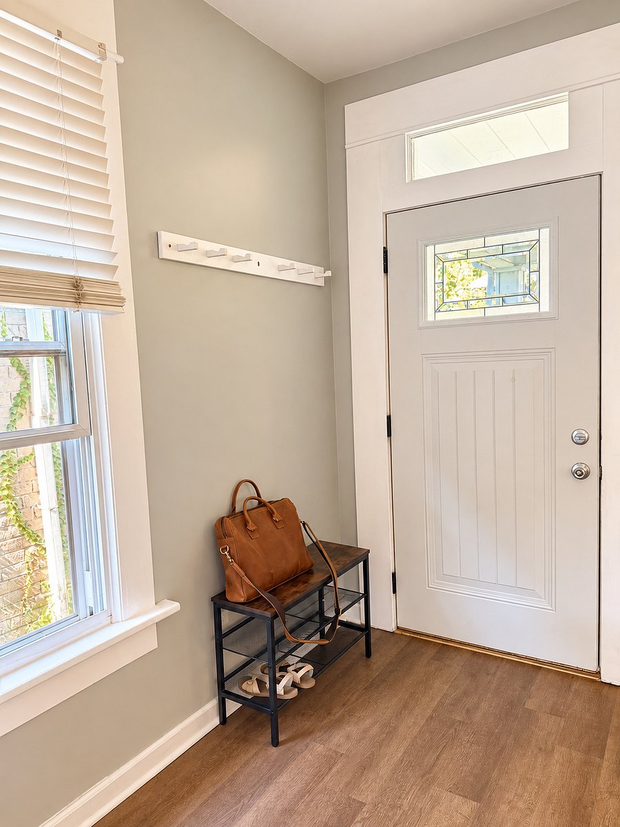 Entrance Door with Shoe Rack/Bench