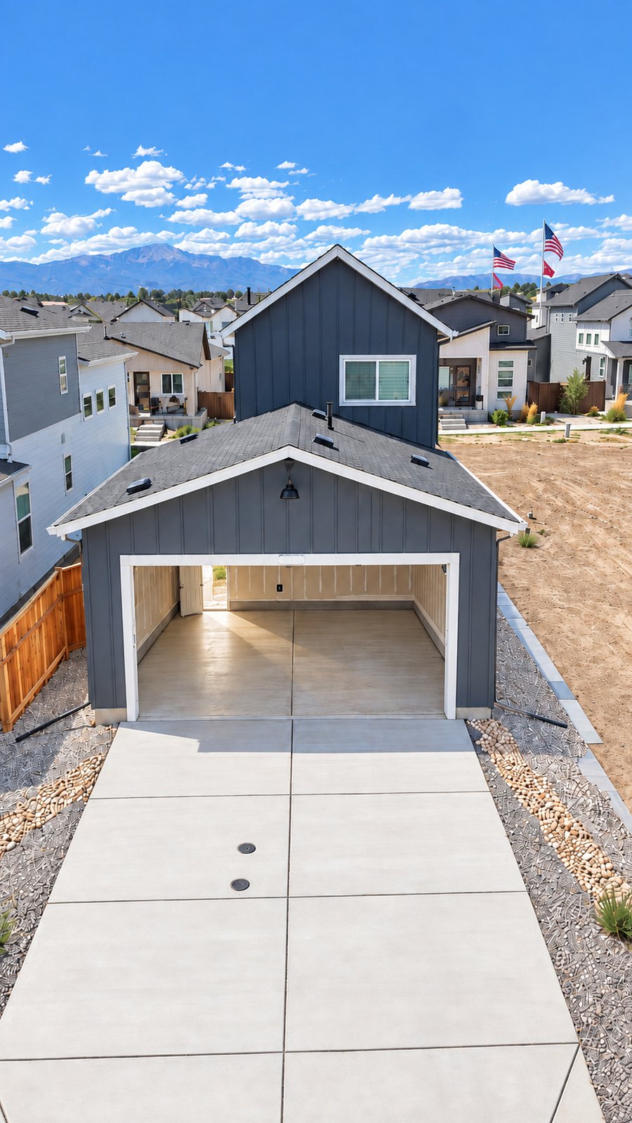 Attached two-car garage with room for your vehicles and extra storage.