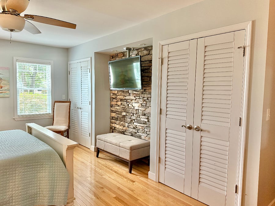 Large primary bedroom with ample storage