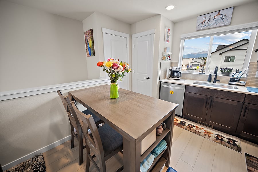 A dedicated spot for meals, morning coffee or laptop time.