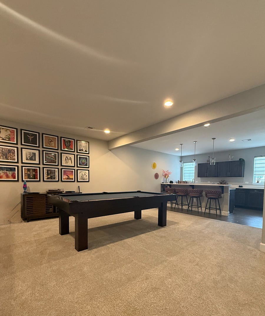 Basement pool table