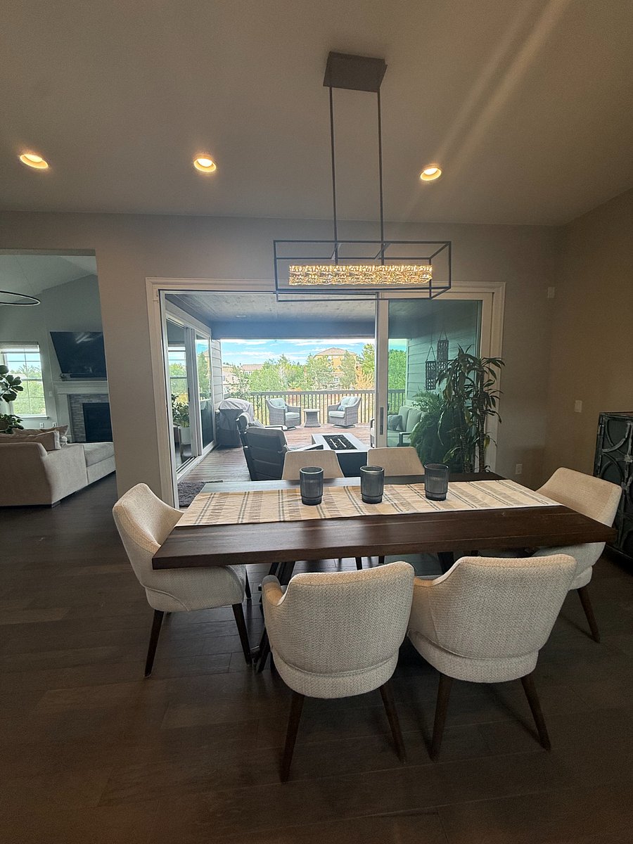 gorgeous views and large sliding glass doors that you can open to extend your living space.