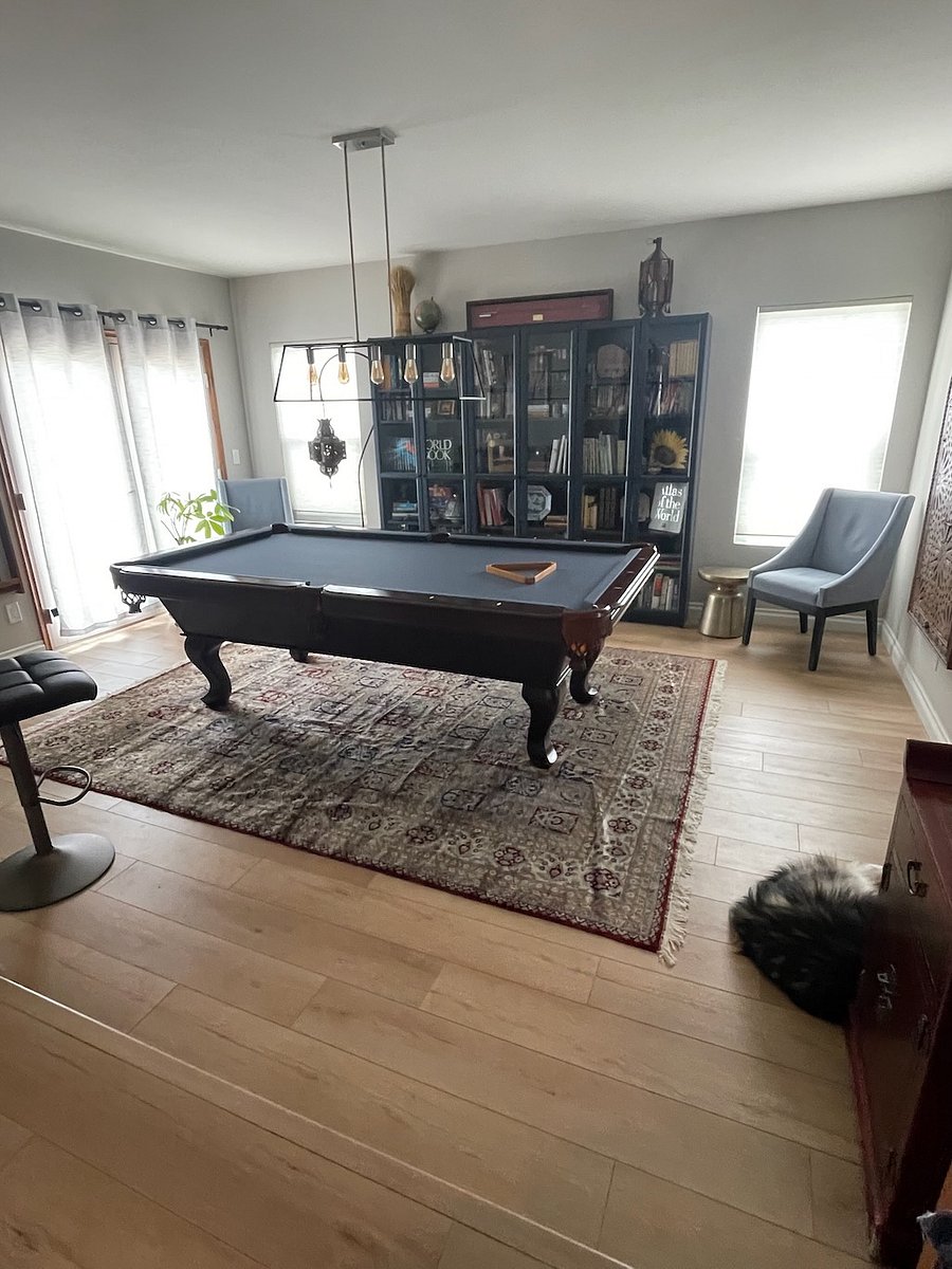 Den with pool table