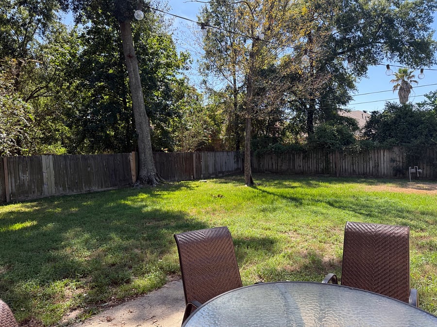 Spacious backyard