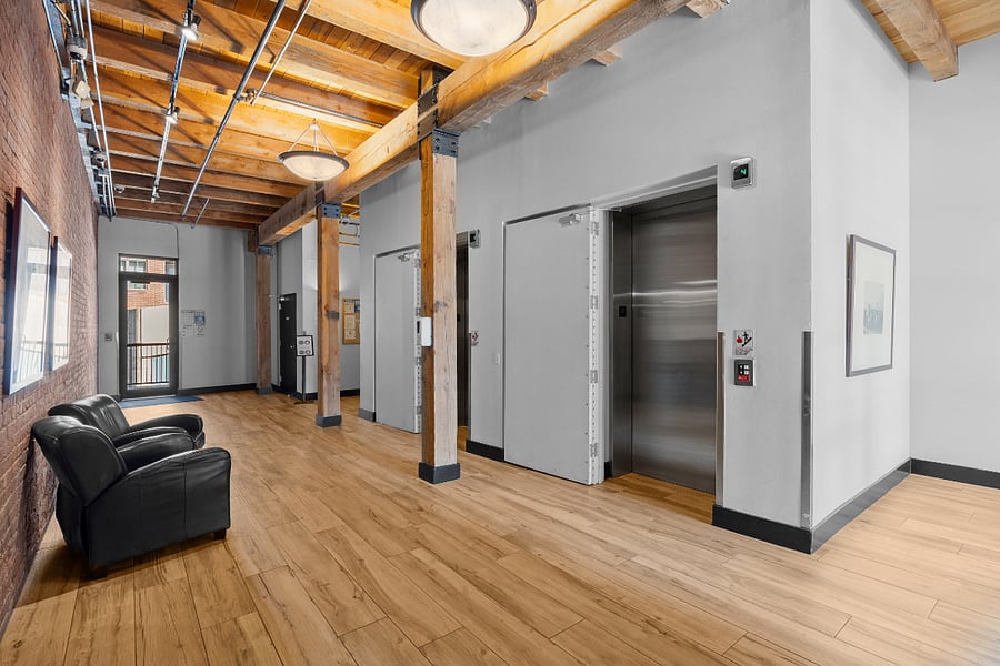 Elevators and clean corridors.