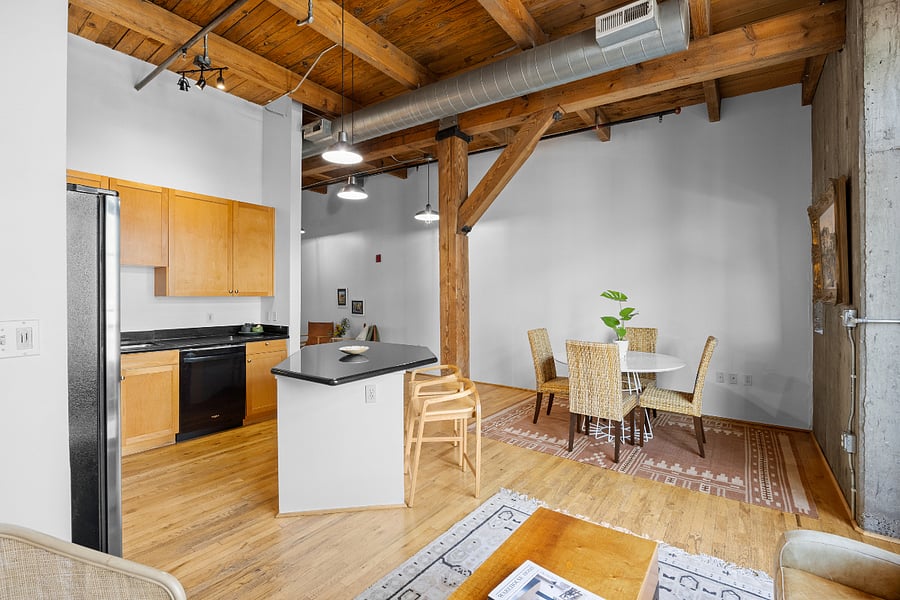 Exposed brick, timber beams, original character adds to the beauty of this home.