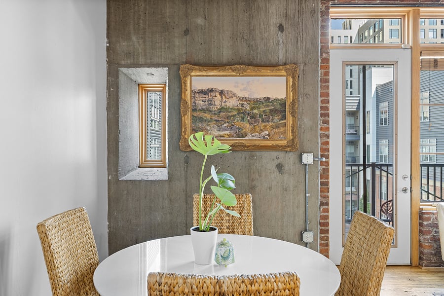 Table can double as dining or working.