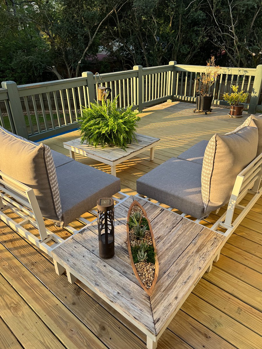Patio sofas on the balcony
