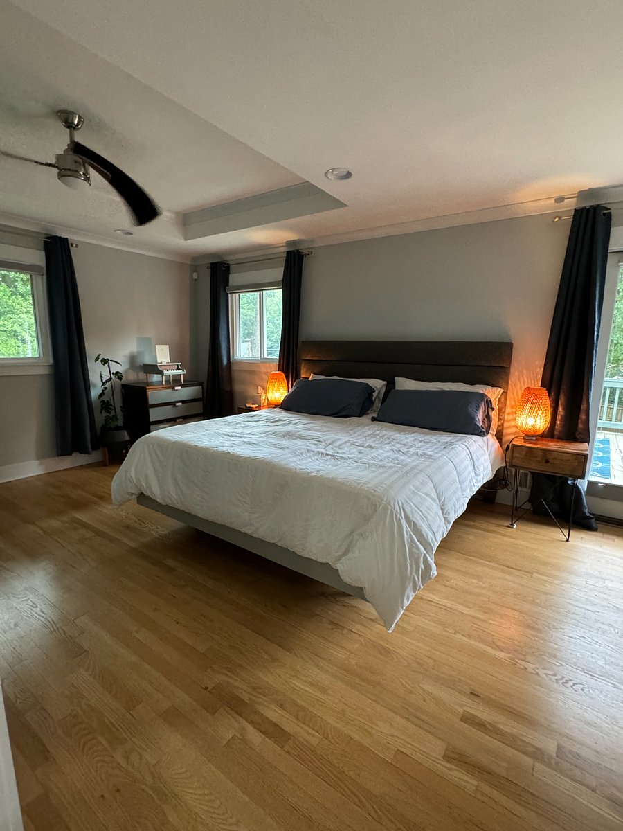 Master bedroom with SleepNumber split king-sized bed