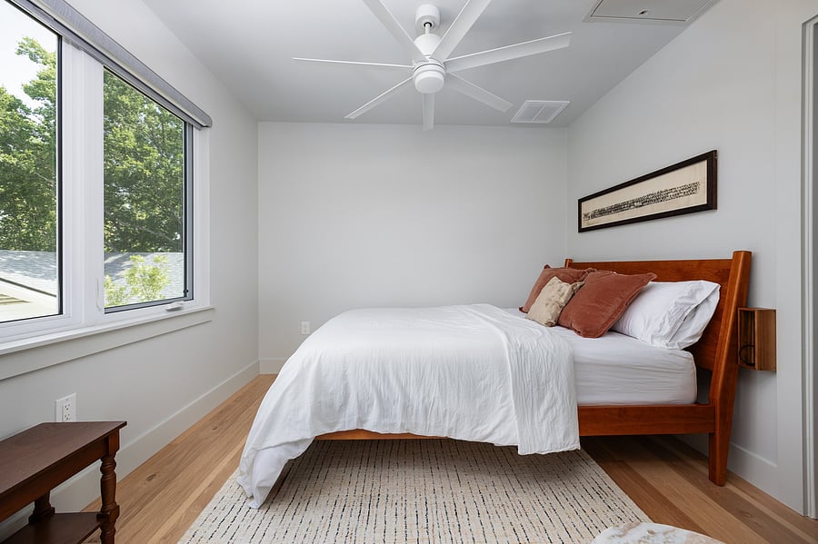 Queen Tempur-Pedic mattress + room-darkening shades