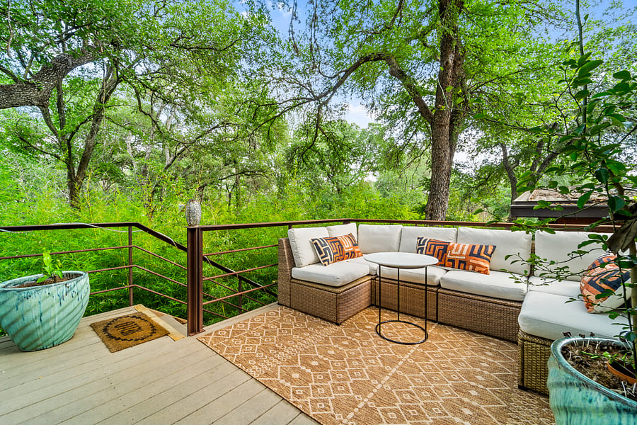 The second floor deck