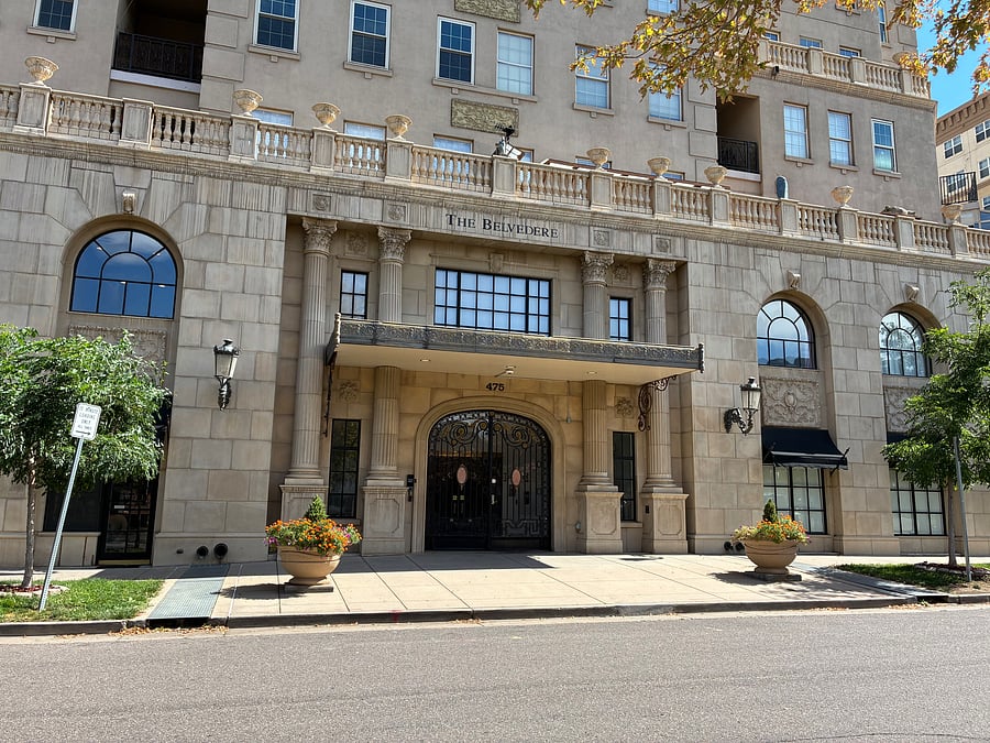 Secured building with key fob access and concierge. Door into parking garage to the left, unseen here.