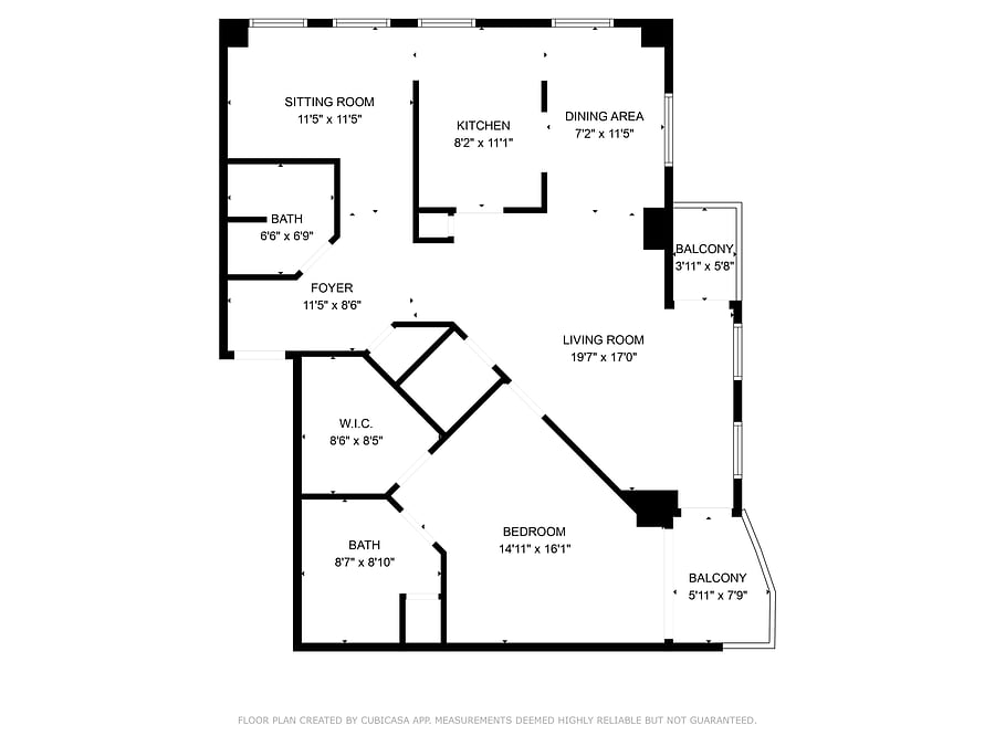 Floor plan. The Den is called "sitting room" on this plan.
