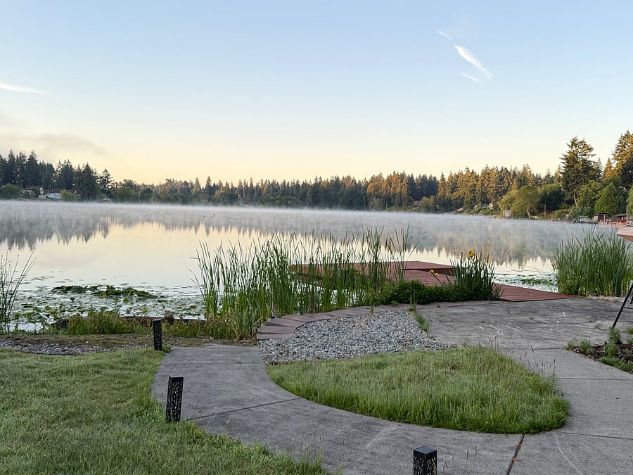 Dock with sunset view of Pattison Lake