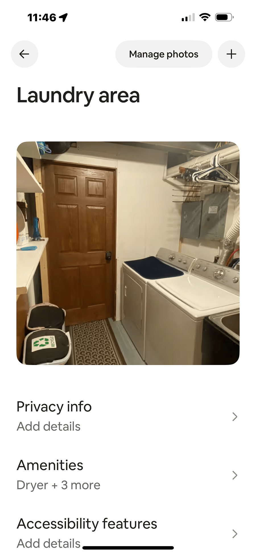 Lower level Laundry room