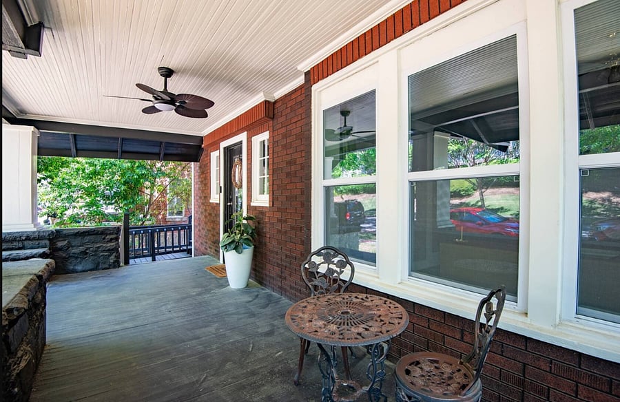 Start your stay at the charming front porch, perfect for morning coffee or relaxing in the evening.