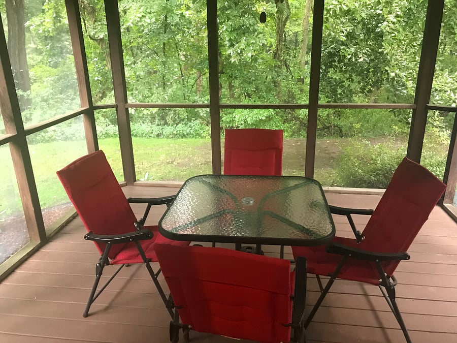 Porch is right off the living room