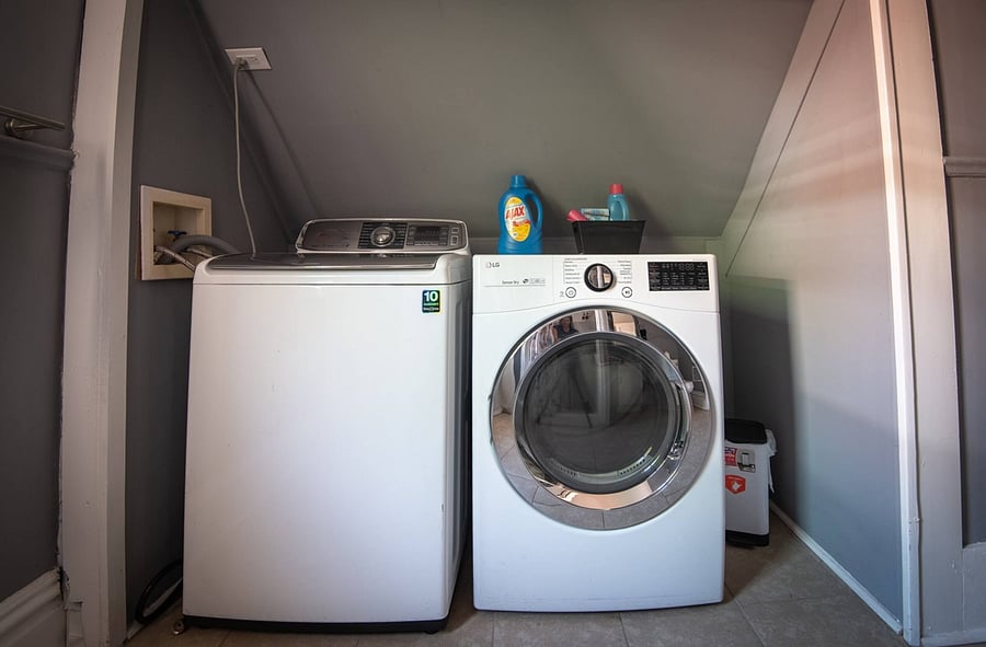 The laundry station with washer and dryer, makes it easy to refresh your clothes anytime.