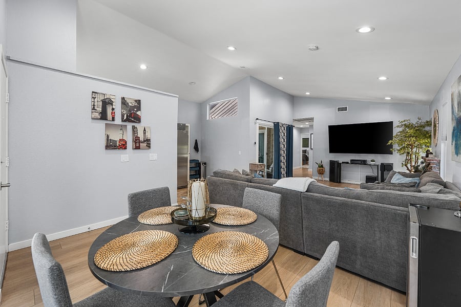 Dining room and living room open concept