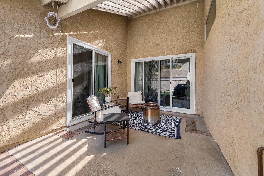 Patio with rocking chairs
