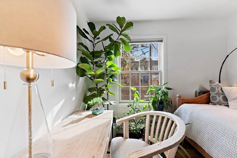 This light filled third bedroom is the perfect place for that zoom call.