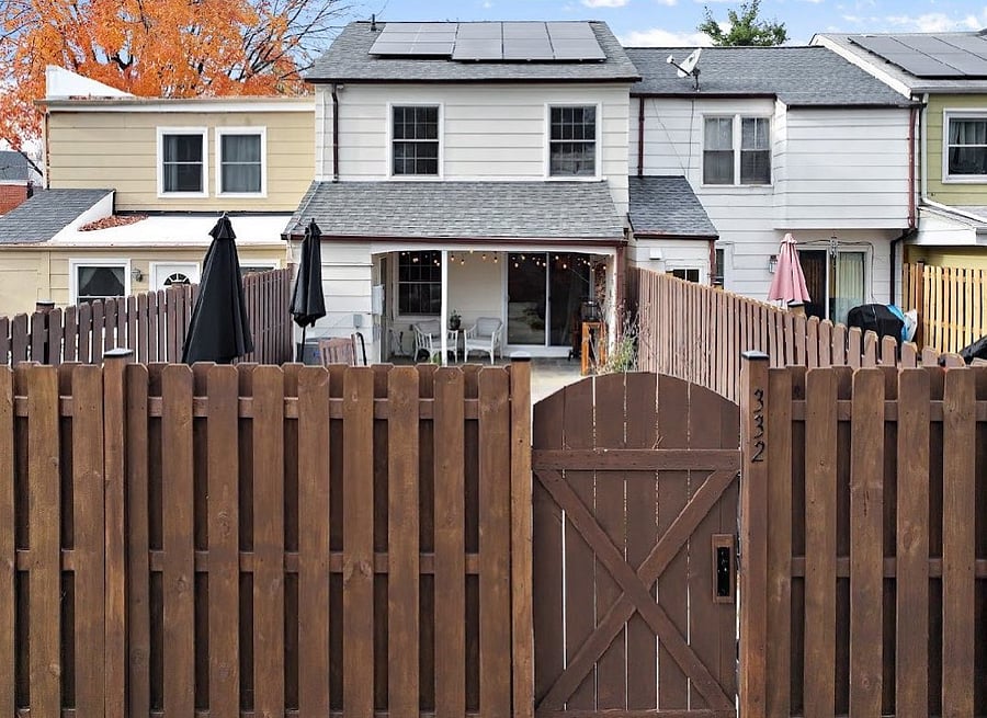 Fully enclosed with privacy fencing.