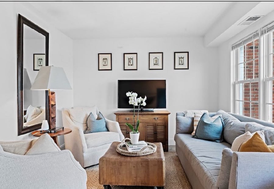Light filled townhome is comfortable and beautifully decorated.