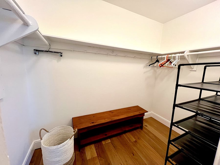 Large walk in closet in the primary bedroom.
