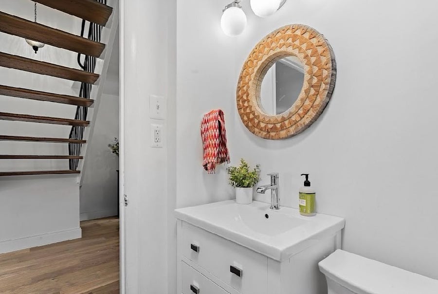 Main level half bath and laundry.