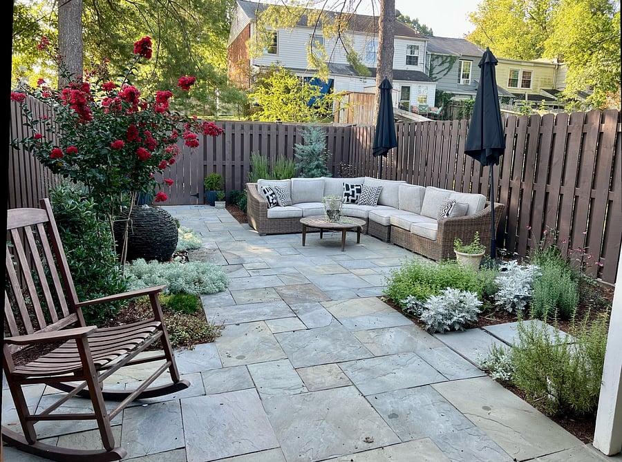 This backyard adds 600sf of living space.